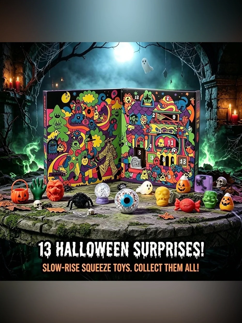 NeeDoh Funky Frights Squish-O-Ween Countdown - Authentic NWT